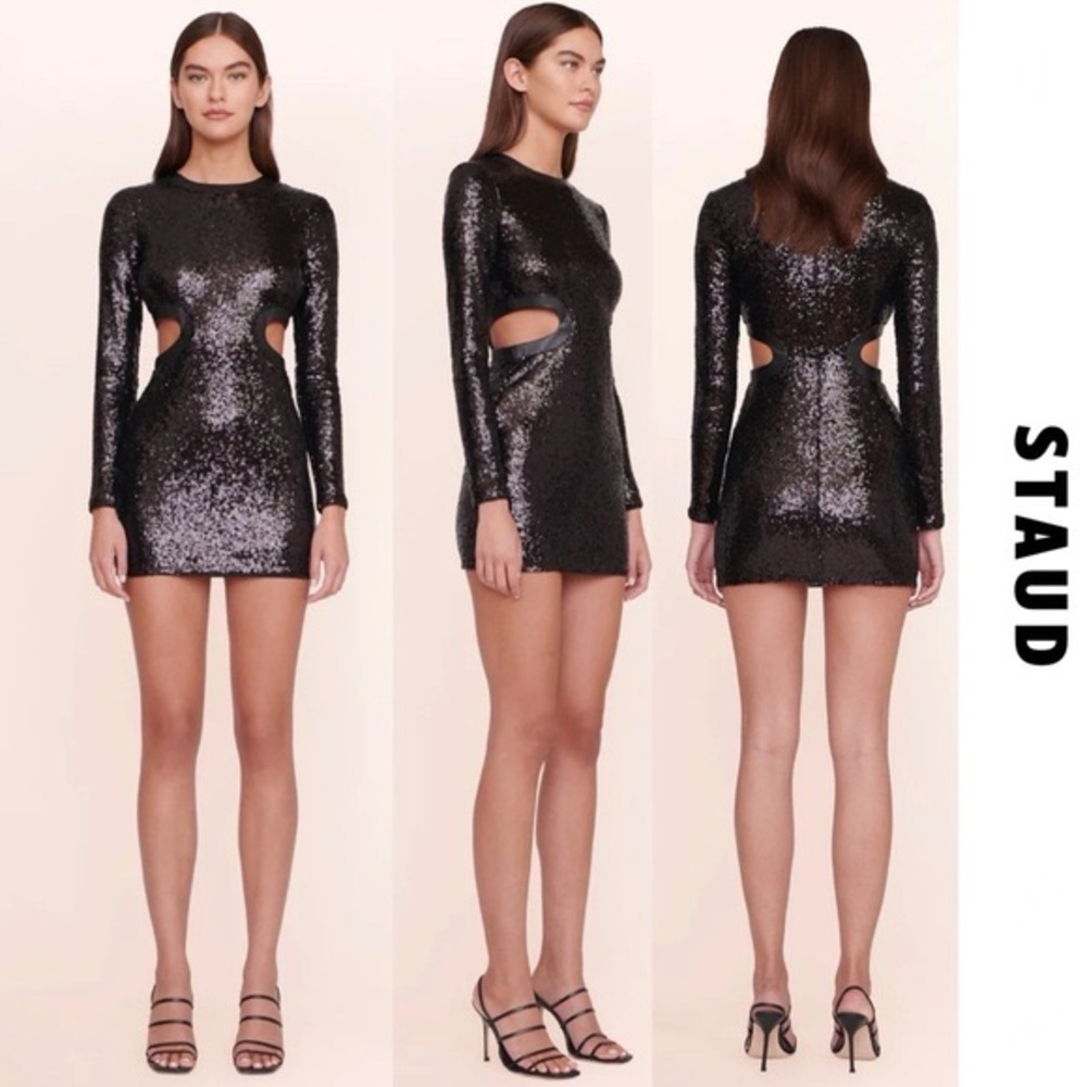 Staud long sleeve Dolce mini dress